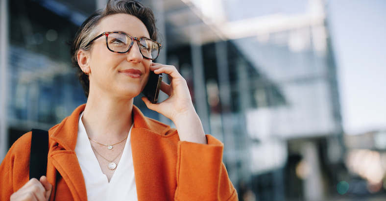 Woman talking on phone